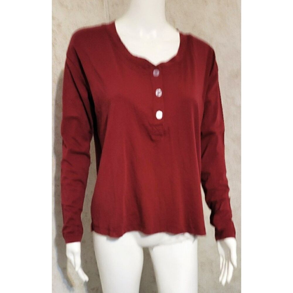 NWT - Chaser Henley Tunic Top. Cranberry - Size S